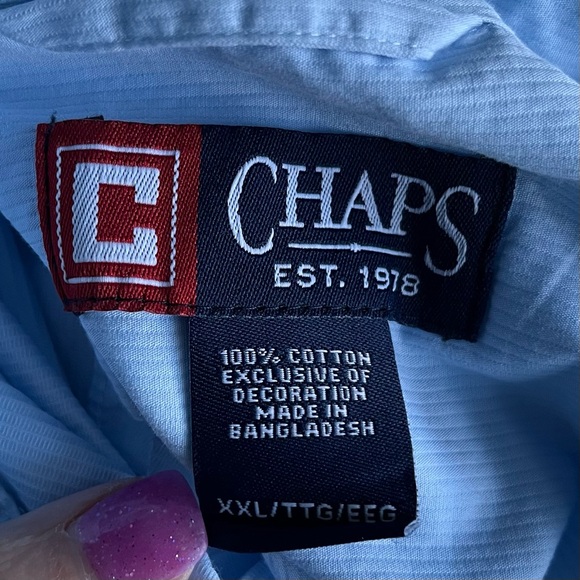 •Chaps• Men’s Short Sleeved Dress Shirt - Size XXL - Picture 2 of 6